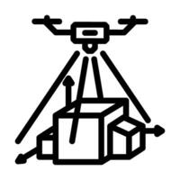 3d mapping tool aerial vehicle line icon illustration vector