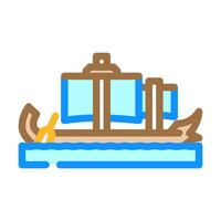 trireme ancient ship color icon illustration vector