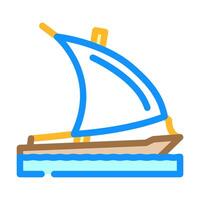 dhow ancient ship color icon illustration vector