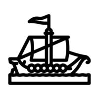 knarr ancient ship line icon illustration vector