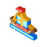 knarr ancient ship isometric icon illustration vector