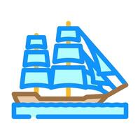 caravel ancient ship color icon illustration vector