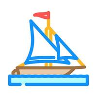 tartan ancient ship color icon illustration vector
