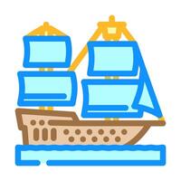 fluyt ancient ship color icon illustration vector
