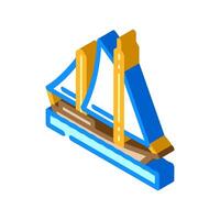 ketch ancient ship isometric icon illustration vector