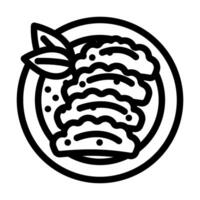 dumplings chinese cuisine line icon illustration vector