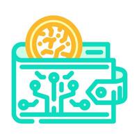 cryptocurrency wallet decentralized application color icon illustration vector
