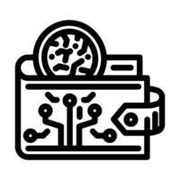 cryptocurrency wallet decentralized application line icon illustration vector