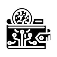 cryptocurrency wallet decentralized application glyph icon illustration vector