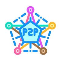 peer to peer nodes decentralized application color icon illustration vector