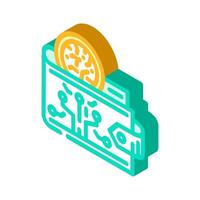 cryptocurrency wallet decentralized application isometric icon illustration vector
