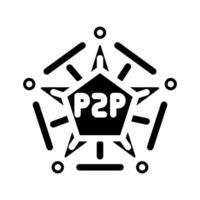 peer to peer nodes decentralized application glyph icon illustration vector