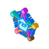 peer to peer nodes decentralized application isometric icon illustration vector
