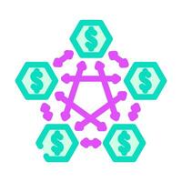 decentralized finance application color icon illustration vector
