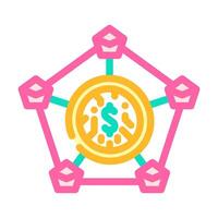 distributed ledger decentralized application color icon illustration vector