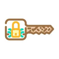 private key decentralized application color icon illustration vector