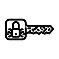 private key decentralized application line icon illustration vector