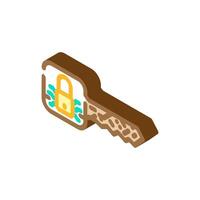private key decentralized application isometric icon illustration vector
