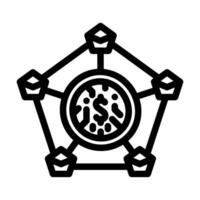 distributed ledger decentralized application line icon illustration vector