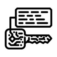 wallet seed phrase decentralized application line icon illustration vector