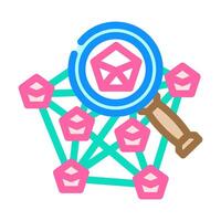 blockchain explorer decentralized application color icon illustration vector