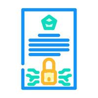 immutable record decentralized application color icon illustration vector