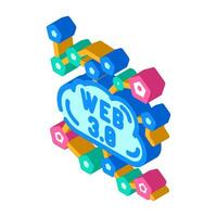 web3 integration decentralized application isometric icon illustration vector