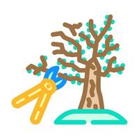tree pruning garden maintenance color icon illustration vector