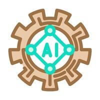artificial intelligence ai gear industry 5 color icon illustration vector