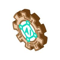 artificial intelligence ai gear industry 5 isometric icon illustration vector