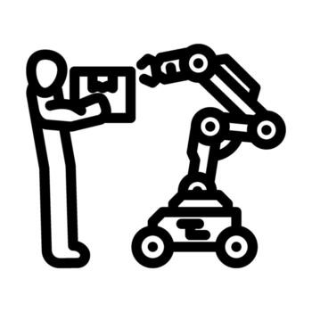 cobots collaborative robots industry 5 line icon illustration vector