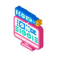 digital twin technology industry 5 isometric icon illustration vector