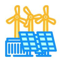 green energy integration industry 5 color icon illustration vector