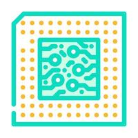 microchip industry 3 color icon illustration vector