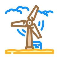 wind turbine industry 3 color icon illustration vector