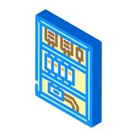 automation control panel industry 3 isometric icon illustration vector