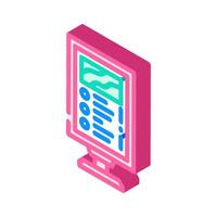 digital display screen industry 3 isometric icon illustration vector
