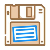 digital data storage floppy disk color icon illustration vector