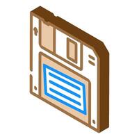 digital data storage floppy disk isometric icon illustration vector