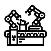 automated factory industry 3 line icon illustration vector