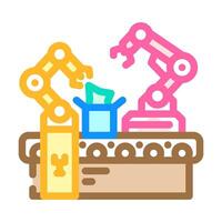 automated factory industry 3 color icon illustration vector