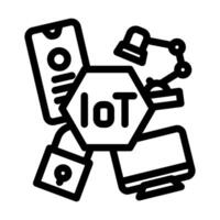 internet of things iot devices industry 4 line icon illustration vector