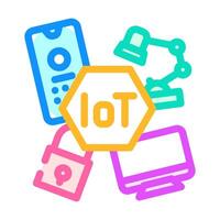 internet of things iot devices industry 4 color icon illustration vector