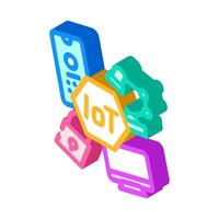 internet of things iot devices industry 4 isometric icon illustration vector