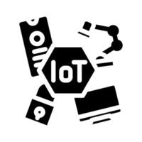 internet of things iot devices industry 4 glyph icon illustration vector