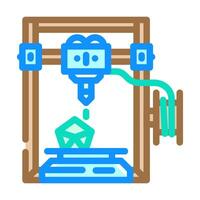 3d printing machine industry 4 color icon illustration vector