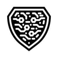 cybersecurity shield industry 4 glyph icon illustration vector
