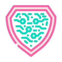 cybersecurity shield industry 4 color icon illustration vector