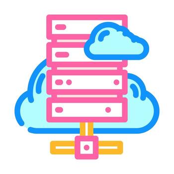 cloud computing industry 4 color icon illustration vector