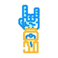 robotics collaboration industry 4 color icon illustration vector